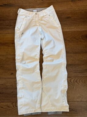 Salomon Icemania ClimaPro White Flare Ski Pants for Women / xsmall
